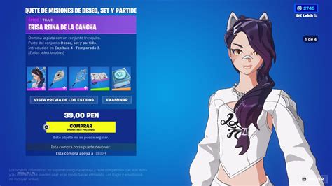 Nueva Skin Erisa Reina De La Cancha Nueva Tienda Fortnite Hoy De