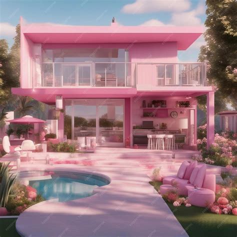 Premium Photo | BarbieThemed Pink Modern House