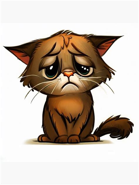 "Sad Cat" Sticker for Sale by Donkeh23 | Redbubble