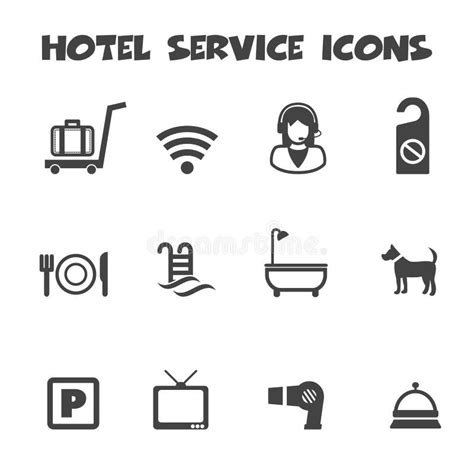 Iconos Del Servicio De Hotel Ilustración Del Vector Ilustración De