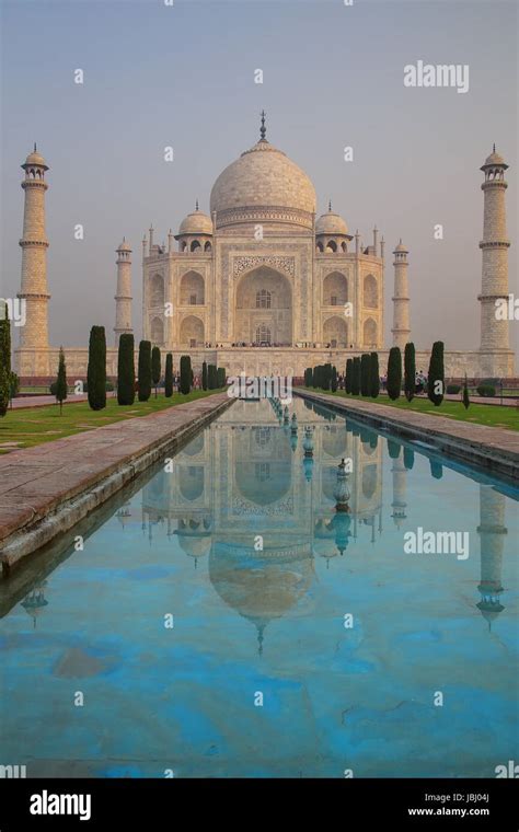 Taj Mahal With Reflecting Pool In Agra Uttar Pradesh India It Was