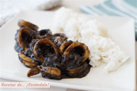 Calamares En Su Tinta Con Arroz Blanco Receta Paso A Paso Recetas De