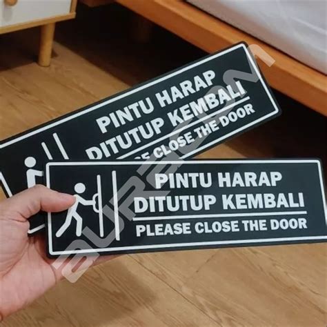 jual akrilik pintu harap tutup kembali acrylic signage  shopee
