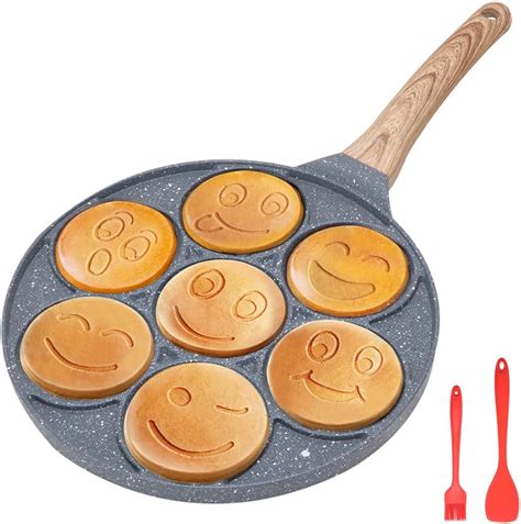 Bobikuke Pancake Pfanne Induktion Antihaft Pancake Maker 7 Löcher mit