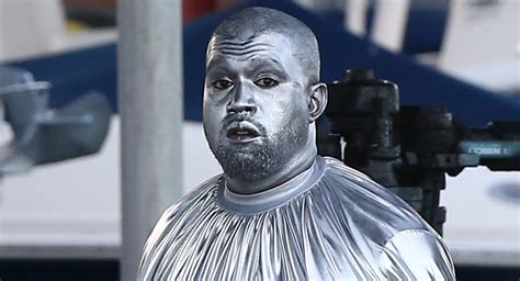 Kanye West Gets Covered In Silver Paint For Mary Opera Performance In