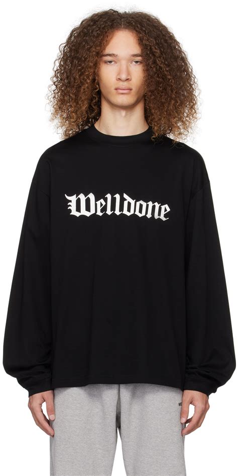 Black Gothic Long Sleeve T Shirt By We Done On Sale