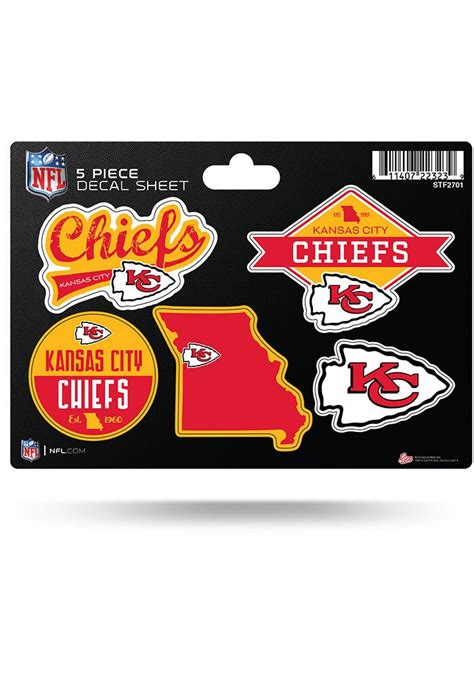 Kansas City Chiefs Souvenir | Kansas City Chiefs Stickers 5pc - RED