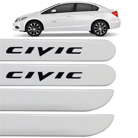 Jogo Friso Lateral New Civic 2012 até 2023 Branco Taffeta INBRACA Friso