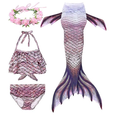 Crianças de garotas sereia cauda biquíni conjunto de roupas de banho de