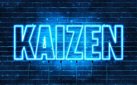 🔥 Download Wallpaper Happy Birthday Kaizen 4k Blue Neon Lights By