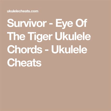 Survivor Eye Of The Tiger Ukulele Chords Ukulele Cheats Music Math