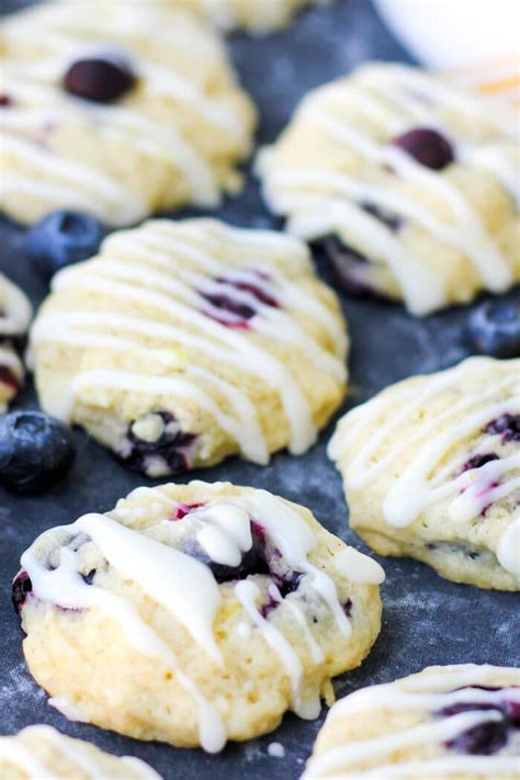 Soft Blueberry Cookies With Lemon Glaze Baker Bettie