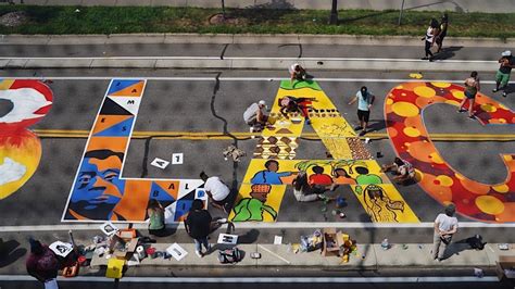 Photos Artists Paint Black Lives Matter Mural On Minneapolis Street