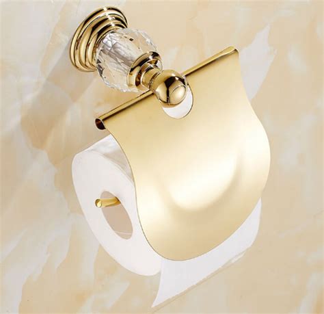 Gold Crystal Toilet Roll Holder #20246 – TIC Bathrooms