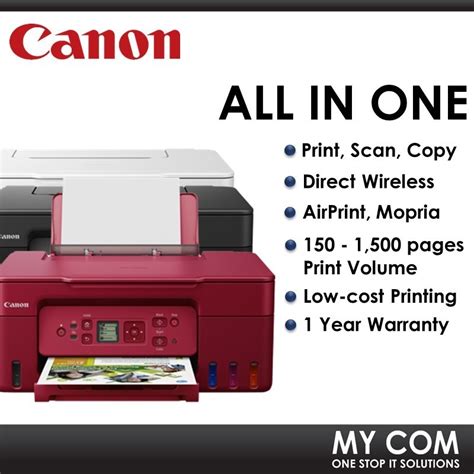 Canon Pixma G3770 All In One Wireless Megatank Printer With Low Cost Printing Print Scan Copy