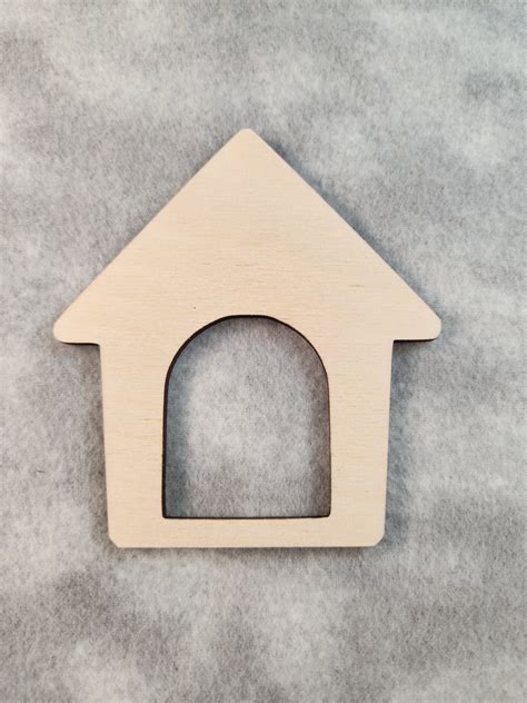 Dog House Shape Laser Cut Unfinished Wooden Cutout Shape Etsy