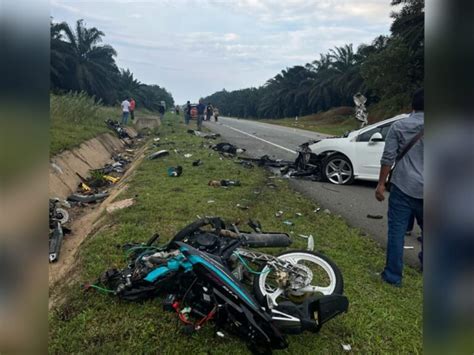 Tiga Sahabat Maut Motosikal Bertembung Kereta Utusan Malaysia