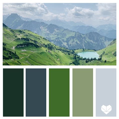 Color Palette Mountains Majesty Paper Heart Design