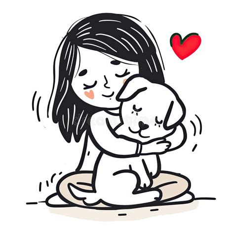 Dog Girl Hugging Stock Illustrations – 1,028 Dog Girl Hugging Stock ...