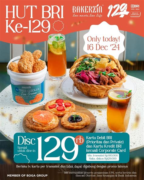 Promo Bakerzin Spesial Hut Bri Diskon Rp Untuk Semua Menu