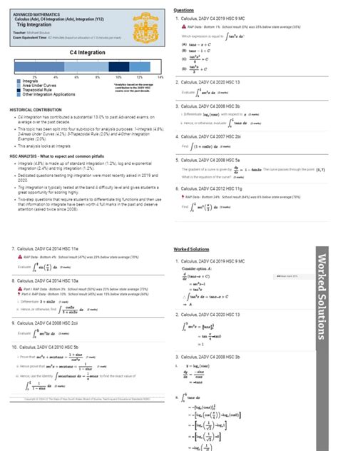 12 Trig Integration Pdf Integral Calculus