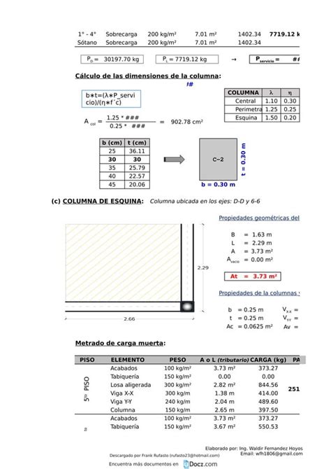 Predimensionamiento De Elementos Estructurales Plantilla De Excel 57629 Downloable Pdf