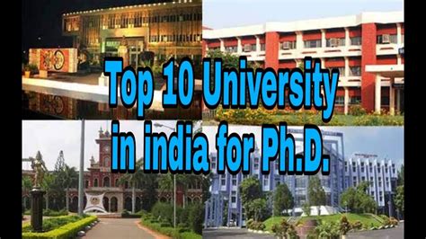 Top 10 University In India For Phd Course Youtube