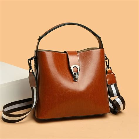 Elegant Brown Designer Leather Crossbody Bag Brown Leather Crossbody