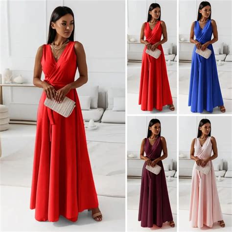 Sexy Women Multiway Wrap Convertible Boho Maxi Club Red Dress Bandage