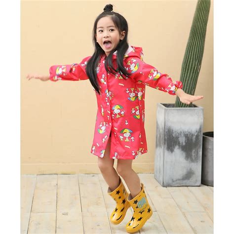 Kids Cute Raincoat Child Boys Girls Rain Poncho Children Cartoon Long