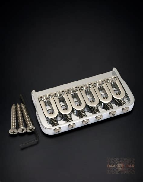 Hipshot 6 String Fixed Guitar Bridge Chrome Davis Guitar