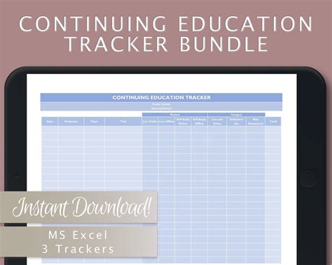 CEU Tracker Fillable PDF Continuing Education Tracker Microsoft Excel