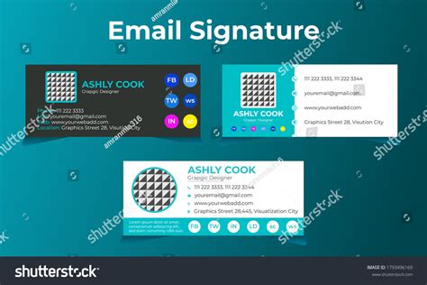 Business Flat And Modern Email Signature Royalty Free Stock Vector