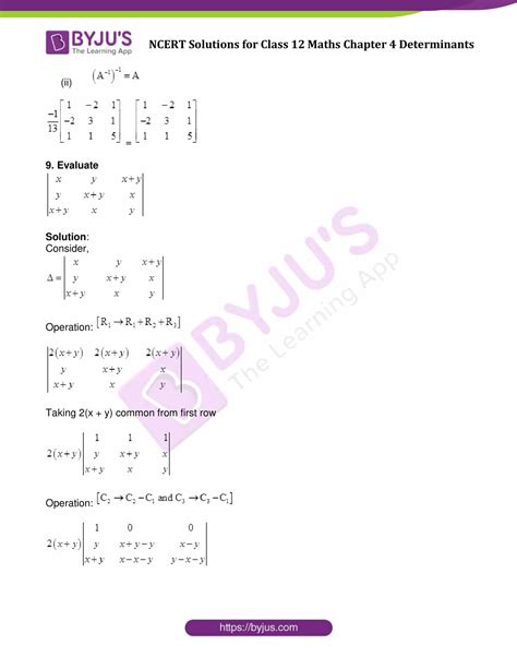 NCERT Solutions Class 12 Maths Chapter 4 Determinants