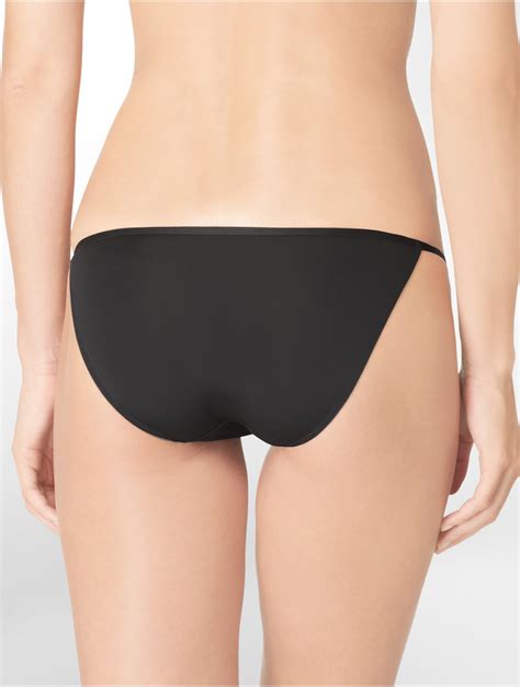 Calvin Klein Underwear Sleek String Bikini In Black Lyst