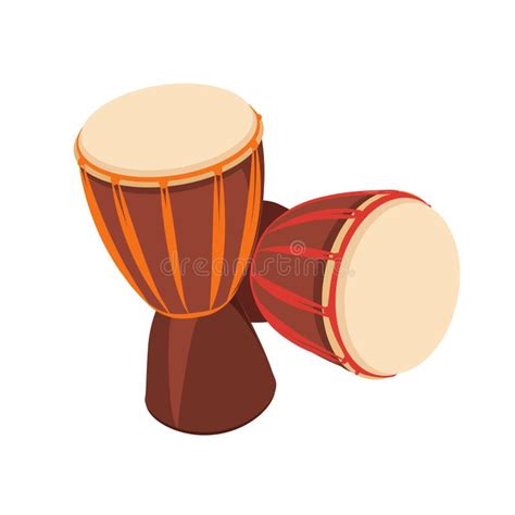 African Djembe Drum Vector Stickers Vector Illustration Stock Vector