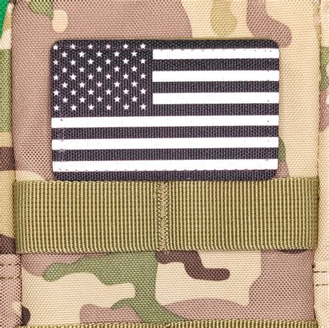 Купить ФЛАГ США, ЧЕРНО-БЕЛЫЙ, 8х5, на липучке (велкро), патч печатный ...