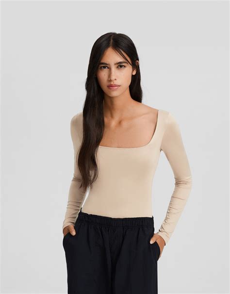 Long Sleeve Bodysuit Women Bershka