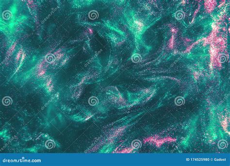 Mint And Pink Glitter Shimmering Magic Bokeh Background Stock Photo