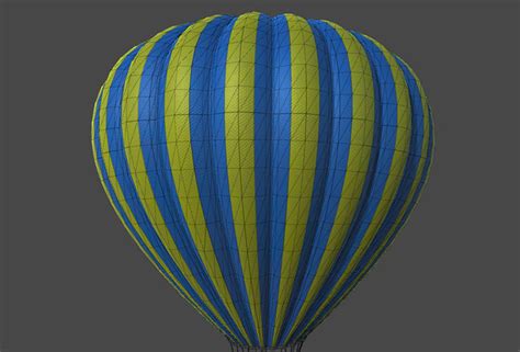 D Model Hot Air Balloon VR AR Low Poly CGTrader