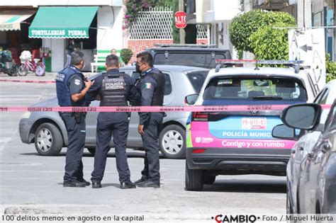 En agosto bajó la incidencia delictiva en Puebla capital fueron 100