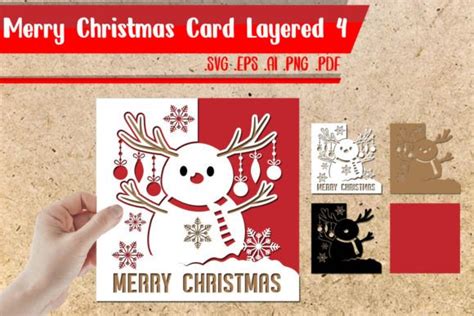 Merry Christmas Card Layered 4 Svg Graphic By Assalwaassalwa · Creative Fabrica