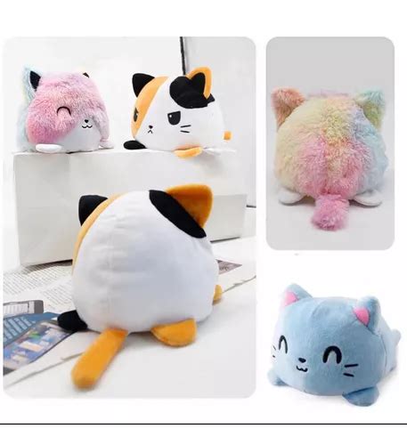 Peluche De Gato Reversible Lindo Tik Tok Feliz Enojado En Venta En