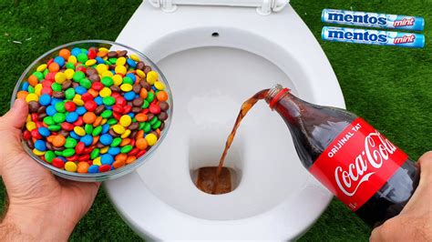 Experiment Mandm Candy Vs Toilet Coca Cola Sprite And Mentos Youtube