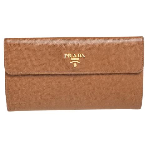 Prada Grey Saffiano Leather Flap Continental Wallet At Stdibs