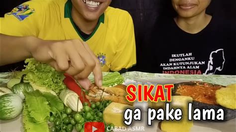 ASMR LALAPAN MUKBANG LALAPAN MENTAH IKAN ASIN SAMBEL TOMAT MUKBANG