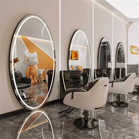 Beauty Hair Salon Furniture Barber Mirrors LED Saloon Mirror With