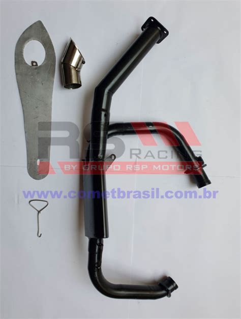 Curvas Escapamento Completo Comet 250cc Ponteira Em Inox Modelo