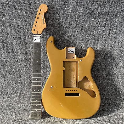 Gold Basswood Stratocaster Strat Style Guitar Body With Maple Reverb