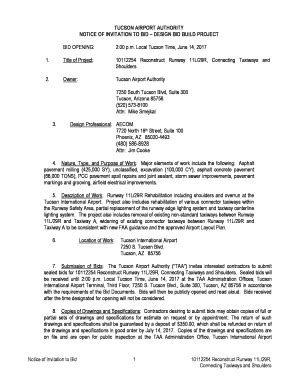 Fillable Online Notice Of Invitation To Biddesign Bid Build Project Fax